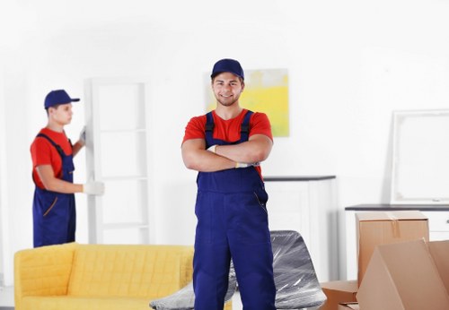 Packed boxes and furniture ready for local home removals