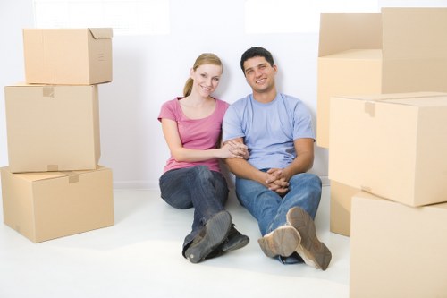 Residential flat move with moving boxes and furniture in New Addington