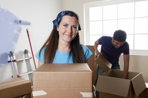Professional man with a van handling boxes and furniture