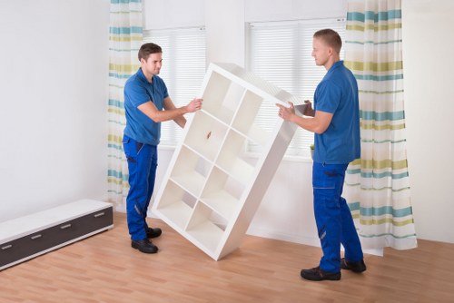 Loading boxes and furniture into a removals van locally