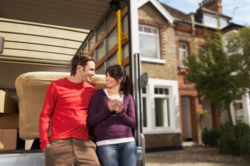 Packed household items ready for transport during a removals job